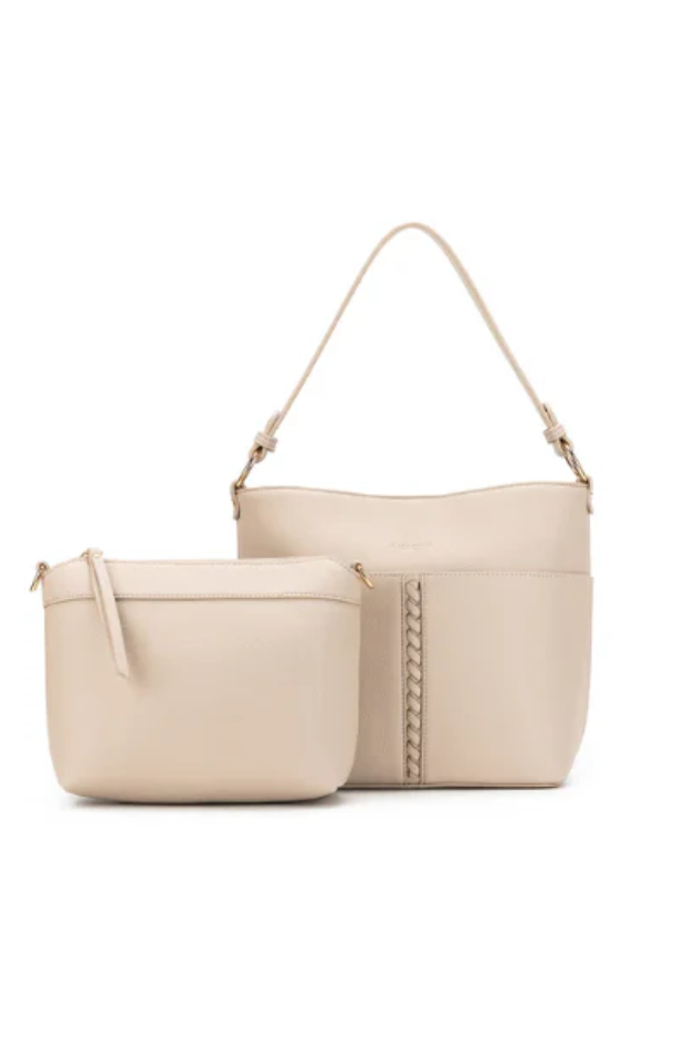 BLACK CAVIAR MELODY 2 PIECE CROSSBODY BAG - OATMEAL   COMING SOON / PRE-ORDER