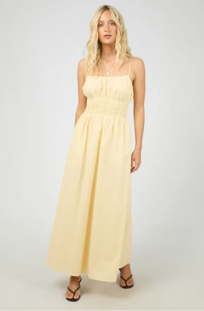 ALL ABOUT EVE ALESSA LINEN MAXI DRESS - YELLOW