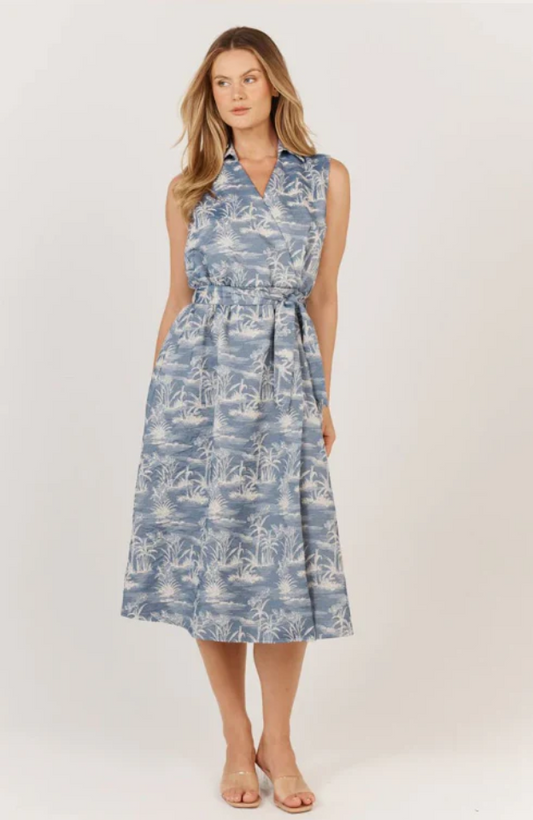 FATE + BECKER ZANZABAR DRESS - REED BLUE