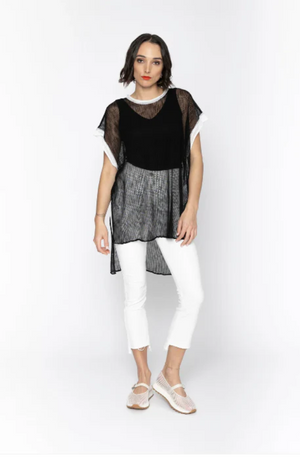 BLACKLIST LORENZA TUNIC - BLACK + WHITE TRIM