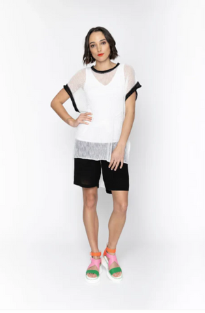 BLACKLIST LORENZA TUNIC - WHITE + BLACK TRIM