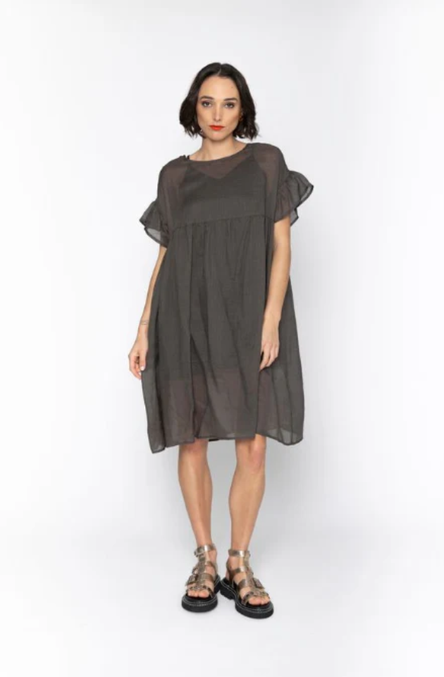 BLACKLIST REINA DRESS - CHARCOAL