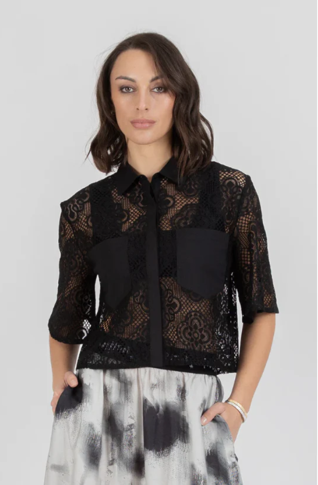 FEDERATION LACE IT SHIRT - BLACK