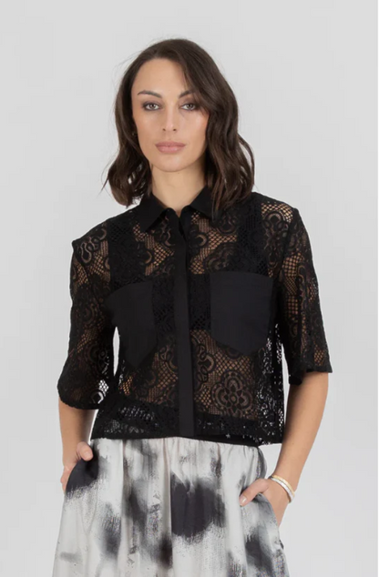 FEDERATION LACE IT SHIRT - BLACK