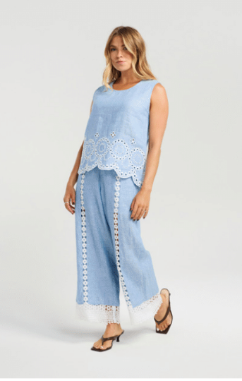 NMBR ROSE NALA TOP - POWDER BLUE