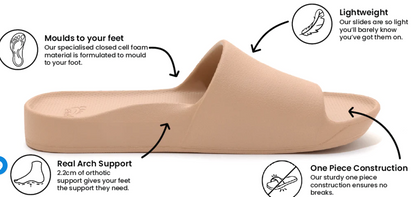 ARCHIES FOOTWEAR SLIDES - TAN