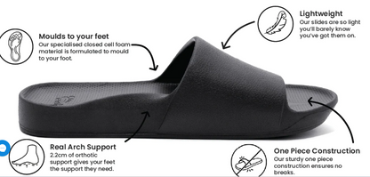 ARCHIES FOOTWEAR SLIDES - BLACK