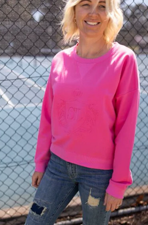STYLE LAUNDRY LOGO EMBOSSED SWEATER - PINK