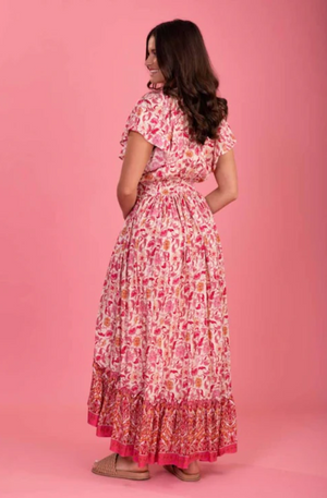 CHARLO ALVIN MAXI DRESS - PINK BOHO - CH398