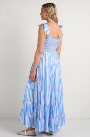 IVY & JACK ISABELLA TIERED MAXI DRESS - BLUE/WHITE STRIPE