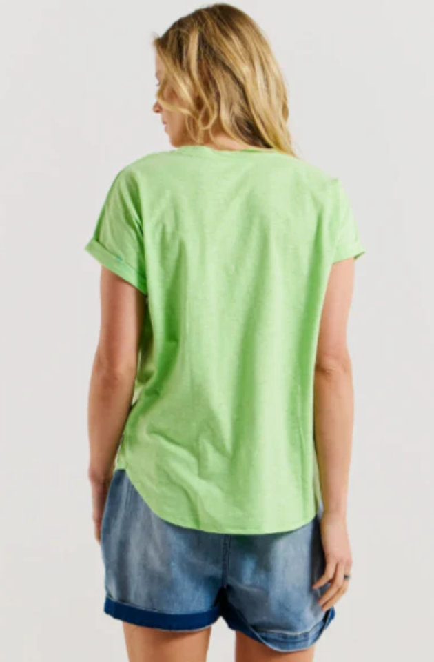 BETTY BASICS HAILEY SHORT SLEEVE TEE - BRIGHT GREEN - BB2026-BGR