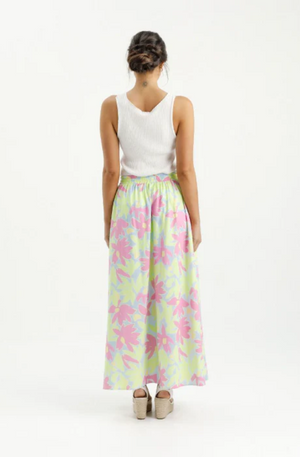 HOME-LEE ELISE SKIRT - LIME DAISIES - HLX712 04