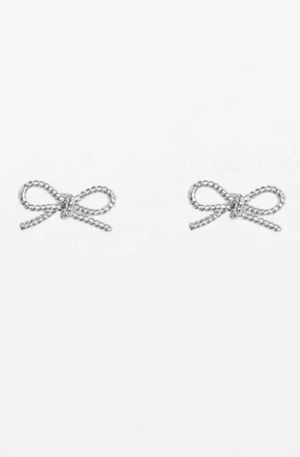 STELLA & GEMMA EARRINGS - ROPE BOW - SILVER - SGE8408