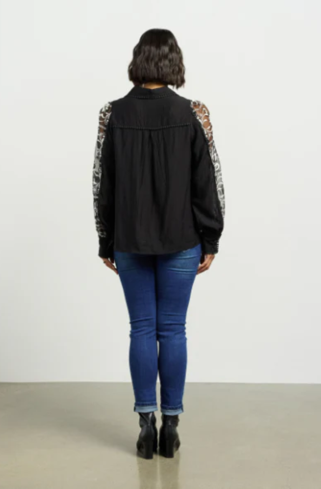 ET ALIA ALEXIS BLOUSE - BLACK/DUCHESS - EA8043B