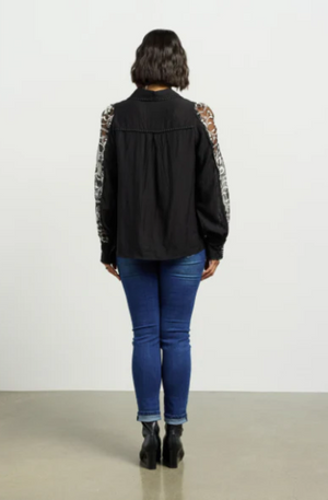ET ALIA ALEXIS BLOUSE - BLACK/DUCHESS - EA8043B