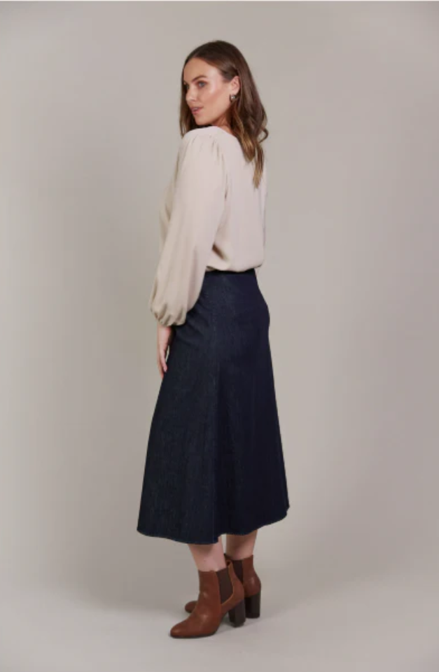 EB & IVE PEPI DENIM MIDI SKIRT - OXFORD - 2583607