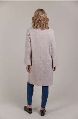 EB & IVE MERANO OVERSIZE CARDIGAN - FLAX - 2584201