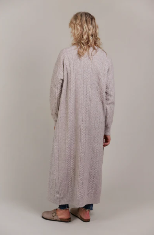 EB & IVE MERANO MAXI CARDIGAN - FLAX - 2584401