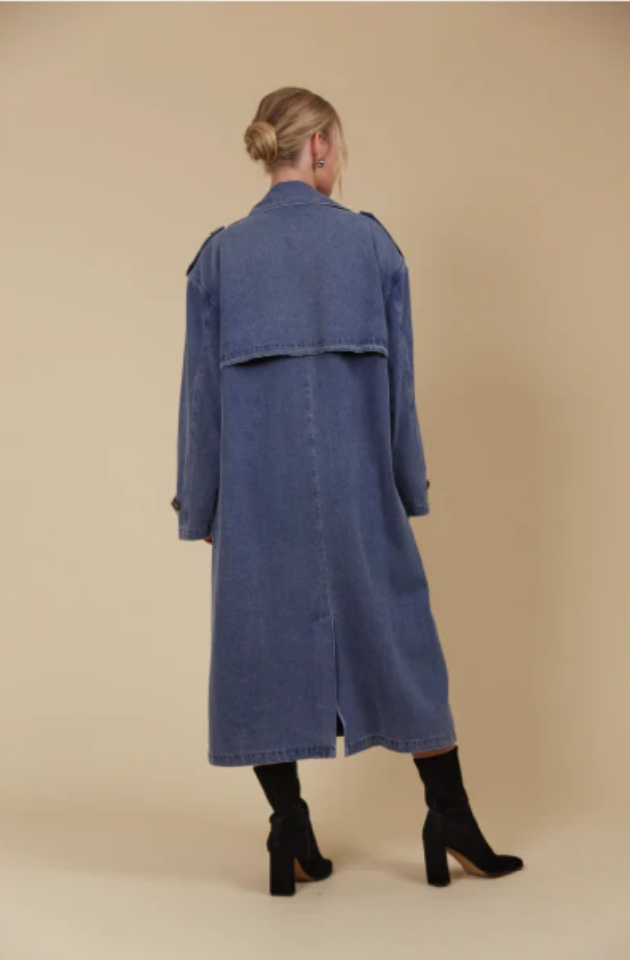 ISLE OF MINE FREYA TRENCH COAT - DENIM - 4537707