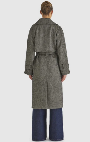 FATE + BECKER CHARMER TRENCH COAT BLACK/CREAM17372JW