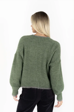 HUMIDITY LIFESTYLE ROMI CARDI - GREEN/GREY - HW25209