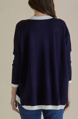 BETTY BASICS HAMPTON CARGIGAN NAVY BB4058NAV