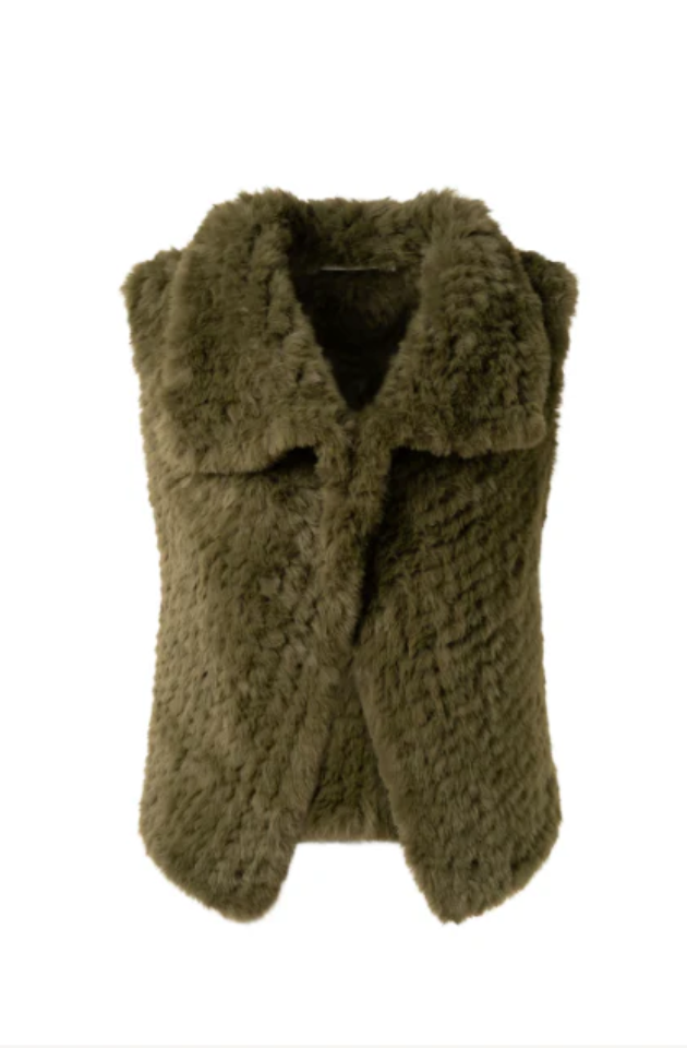 LEMON TREE DESIGN - EIRA FUR VEST - KHAKI - 149LTDAW25