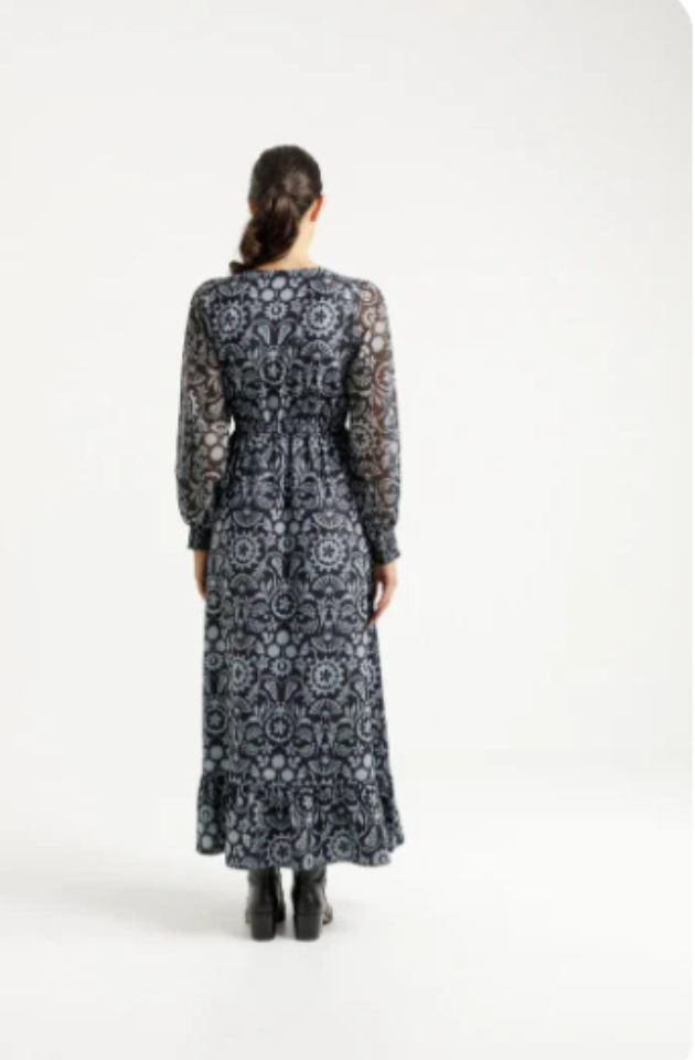HOME-LEE L/S GRETA DRESS - DAMASK - HLX893 03