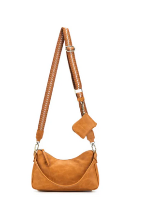BLACK CAVIAR CLAUDETTE TAN SHOULDER CROSSBODY BAG SK-01958