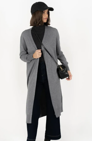 HUMIDITY LIFESTYLE JULIETTE CARDI - GREY MARLE- HW25605