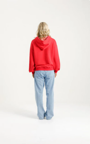 HOME-LEE ALPINE ELLIOT HOODIE - RUBY RED WITH PINK X - HL488 03