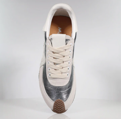 MINX - MARVEL - IVORY SUEDE SILVER SCRUNCH