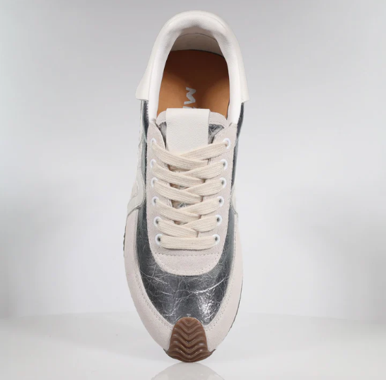 MINX - MARVEL - IVORY SUEDE SILVER SCRUNCH