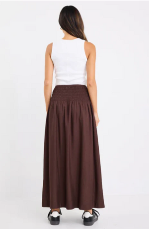 RE:UNION BYRON MAXI SKIRT - CHOCOLATE