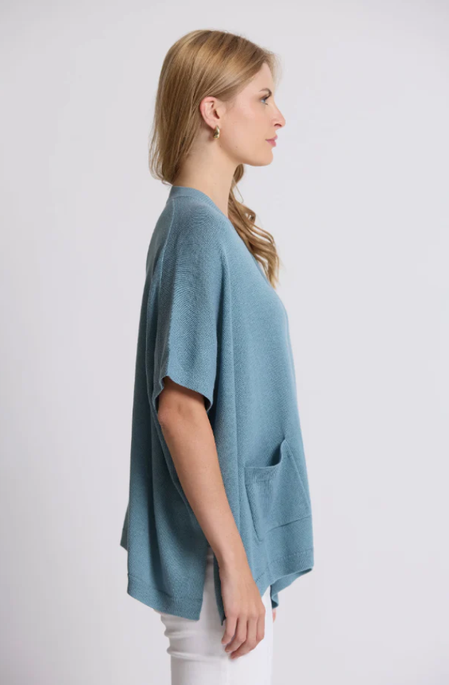 STELLA & GEMMA ELLIOT CARDIGAN - DUCK EGG - ES25SS346