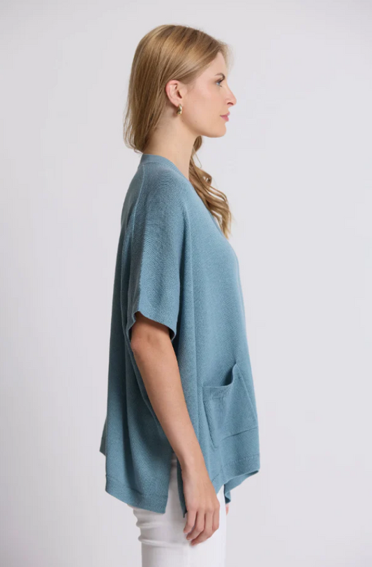 STELLA & GEMMA ELLIOT CARDIGAN - DUCK EGG - ES25SS346