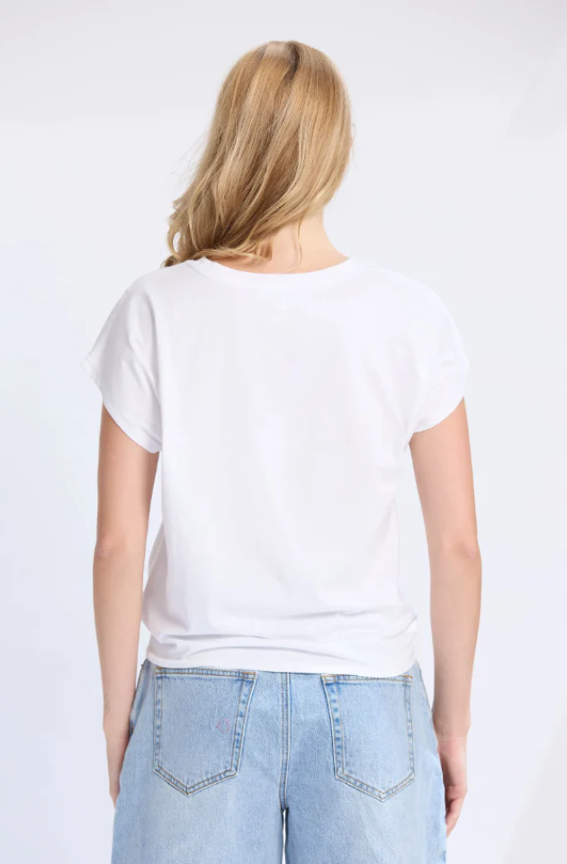 STELLA & GEMMA TOP KNOT TOP - WHITE - ES25SS361
