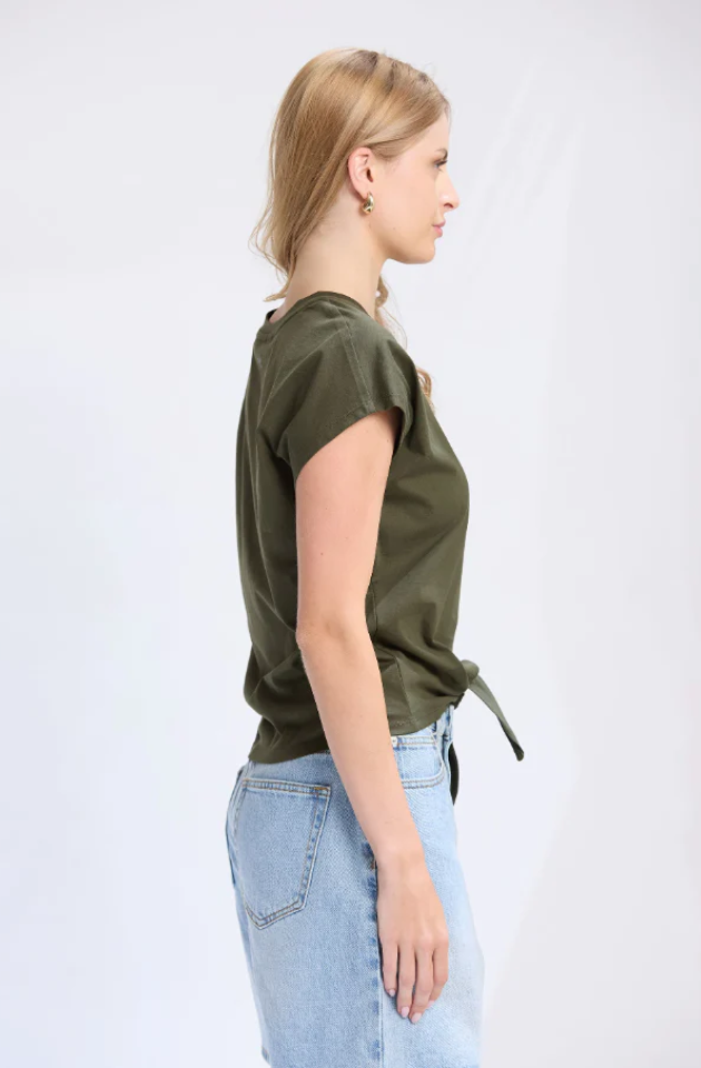 STELLA & GEMMA TOP KNOT TOP - ARMY - ES25SS362