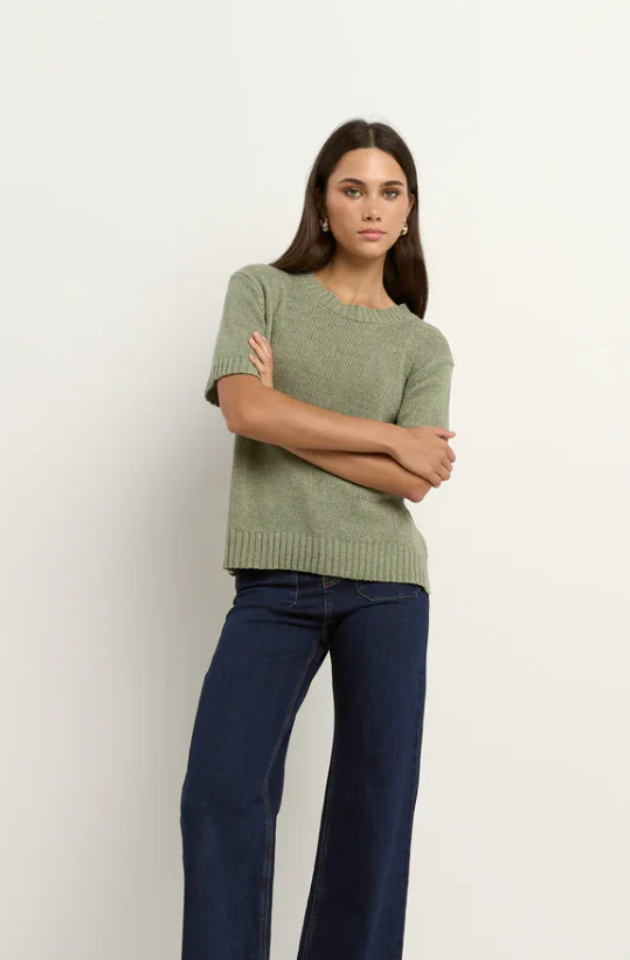 BY ROSA LOVEABLE KNIT TEE - SAGE