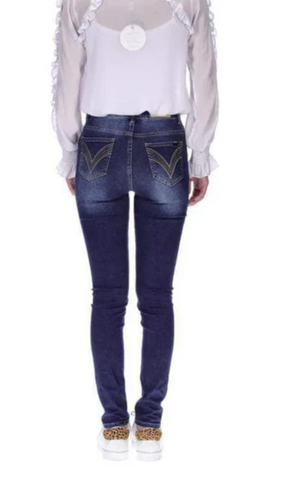 HONEY DENIM CORMAC HIGHWAISTED LONG JEAN - DARK BLUE -J203-6