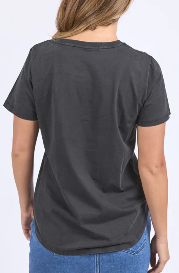 FOXWOOD FLOWERS TEE - WASHED BLACK - 5563012.WBLK