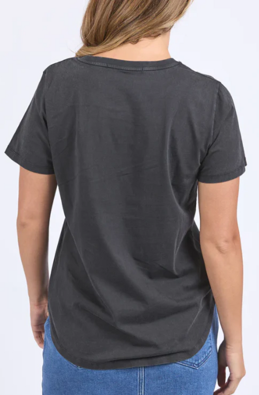 FOXWOOD FLOWERS TEE - WASHED BLACK - 5563012.WBLK