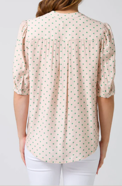 STELLA & GEMMA CASSIE BLOUSE - PEPPERMINT  PATTIE- SG25SS314