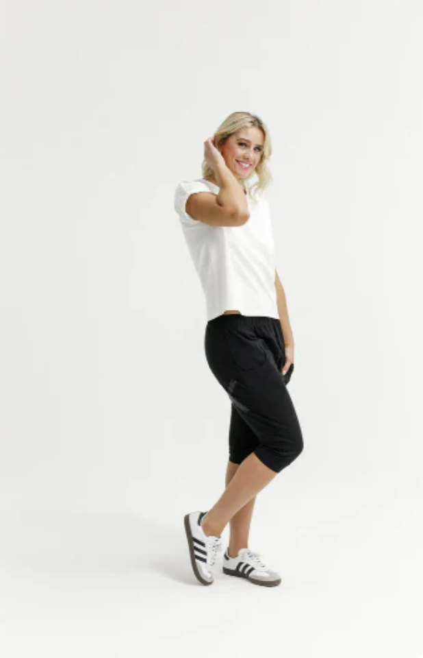 HOME-LEE 3/4 APARTMENT PANTS -  BLACK WITH MATTE BLACK X - HL127 BMX