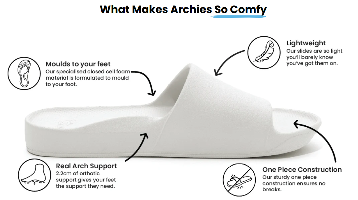 ARCHIES FOOTWEAR SLIDES -  WHITE