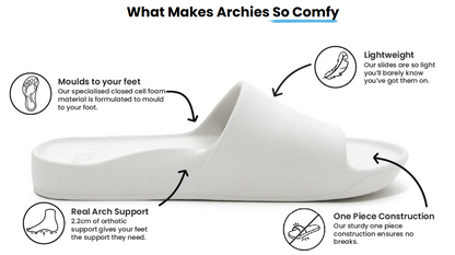 ARCHIES FOOTWEAR SLIDES -  WHITE