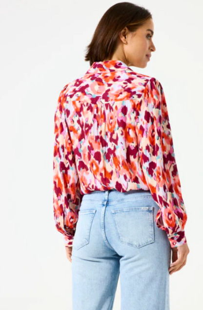 GARCIA PRINTED BLOUSE - TANGERINE RED - C50237-1345