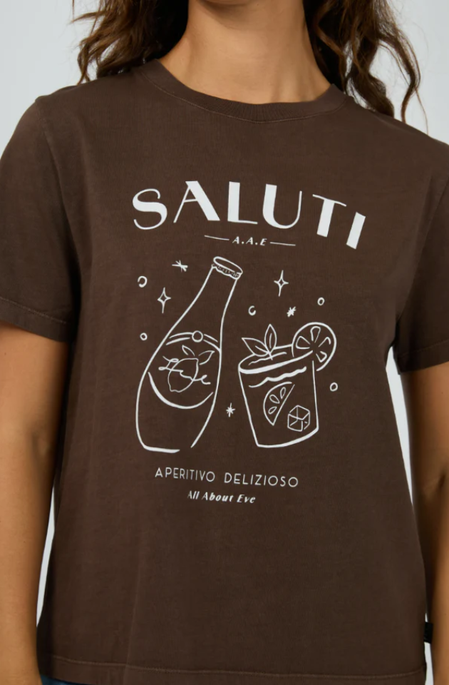 ALL ABOUT EVE SALUTI REGULAR TEE - BROWN