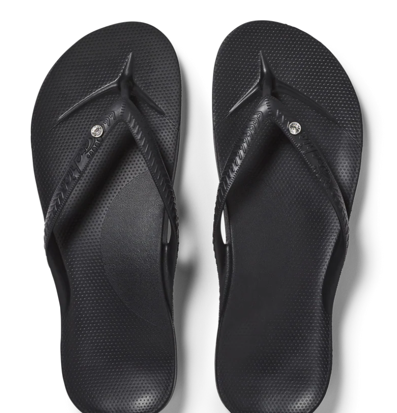ARCHIES FOOTWEAR JANDALS - BLACK-CRYSTAL