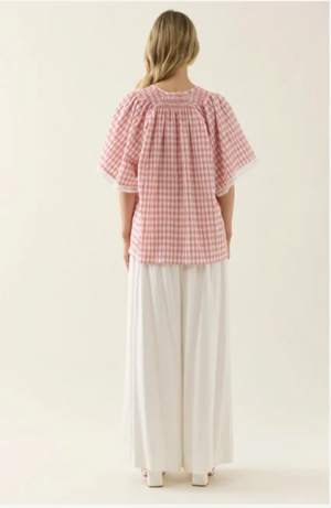 ISLE OF MINE ESTHER SHIRRED TOP - PINK - 4545306